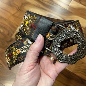 Boho multi color leather belt by Lucky Brand